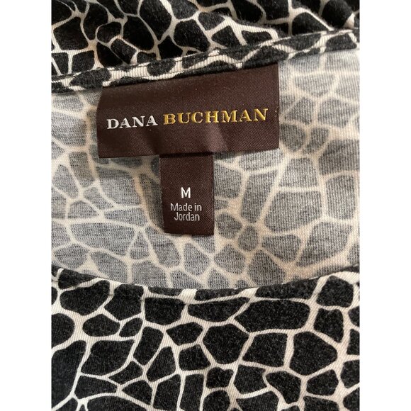 Dana Buchman Womens Size Medium Animal Print Ruched Sides Tunic Blouse - Picture 6 of 8